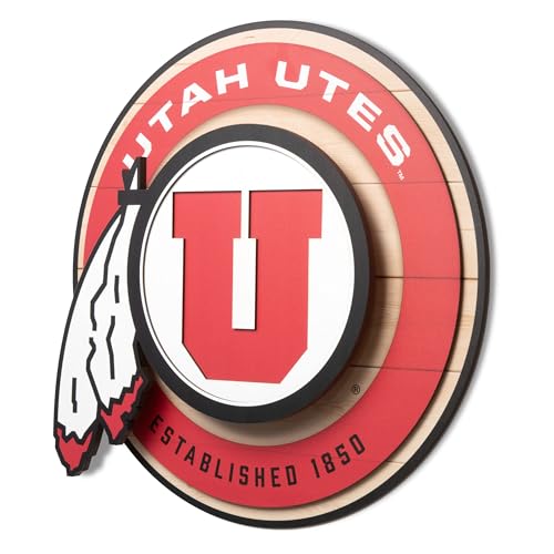 YouTheFan NCAA Utah Utes 3D Circle Backer Wall Art