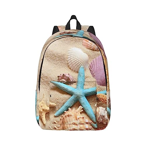Sac à dos carré ordinateur portable M Étoile de mer réfléchissant