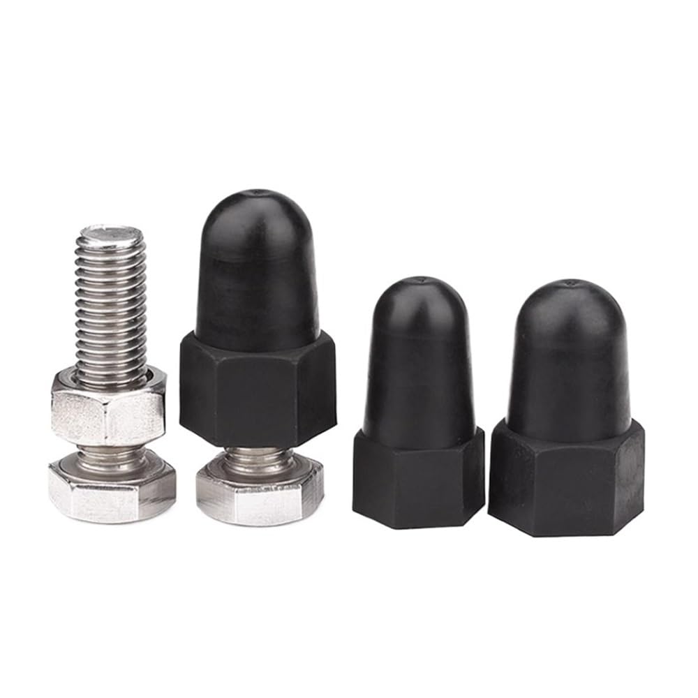 Hand Nut 2-10Pcs Bolt Acorn Cap Nut Protection Caps M8-M30 Black/White Cover Hex Screw Plastic Hexagonal For Waterproof Dust Lengthen Nut Cap(White,36x100xM24(2pcs))