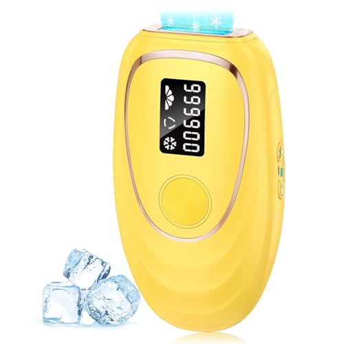 #VerdientProvisionen<br>IPL Geräte Haarentfernung Laser mit Kühlfunktion 5 Energiestufen 999 900 Lichtimpulse Schmerzfreie IPL Haarentfernungsgerät für Frauen Männer Gesicht Achseln Beine und Körper (Gold)