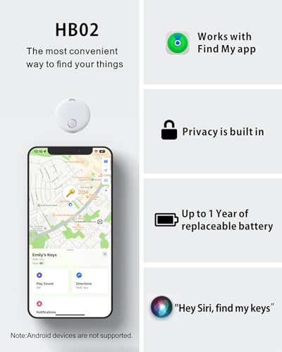 Image of Reyke Air Tracker Tag for iOS, Pair with Apple Find My App, Tracking Device for Luggage, Keys, Backpack, Wallet, IP67 Waterproof, Replaceable Battery, White