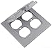 Red Dot 2CCD Device Outlet Box Cover, Double Lid, 2 Gang, 4-5/8-Inch Width by 4-9/16-Inch Height, Silver