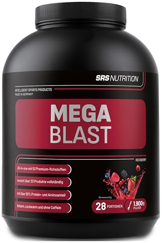 SRS Muscle - Mega Blast XL, 1.900 g, Red Berry | Complete All-in-one Master Stack | ersetzt über 20 Einzelprodukte | deutsche Premiumqualität