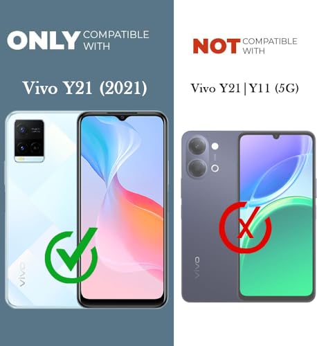 Image of Jkobi Back Case Cover for Vivo Y21 2021 | Y21G (Silicone Clear Shockproof Case with Camera Protection and Dust Plugs | Transparent)