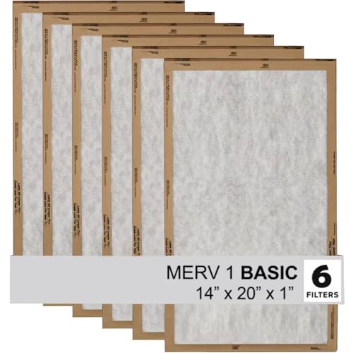 Filtrete 14x20x1 Air Filter, 3M MERV 1 HVAC AC Furnace Filter Replacement, 6-Pack (Actual Size 13.81x19.81x0.88 inches) - image 1