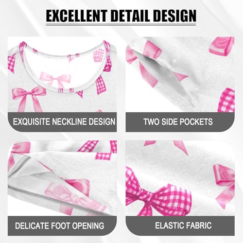 Checkered Ribbon Bow Pajama Set Short Sleeve Summer Pajamas Shorts Sets PJ Clothes Set Soft 5Y4