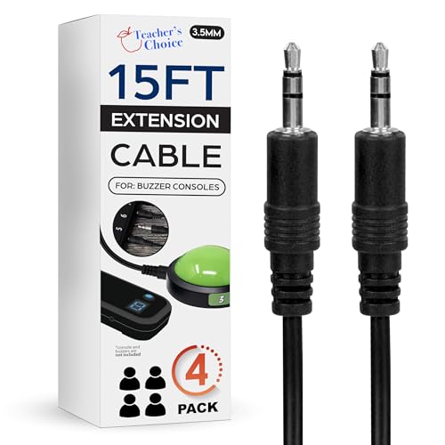 Image of Teacher's Choice 15 Ft Cables for Game Buzzer System 4-Pack