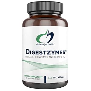 Designs for Health Digestzymes – Digestive Enzymes + Betaine Hydrochloride for Gas & Bloating Relief – Pepsin, Ox Bile, Lactase Enzyme & Lipase Enzymes for Digestion (180 Capsules)