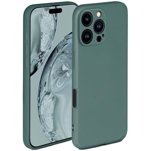 Coque silicone iPhone 16 Pro Max bleu pétrole avec coque arrière souple