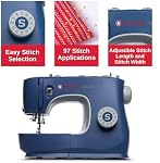 SINGER® M3330 Navy Blue Sewing Machine with Accessory Kit | 23 built-in Stitches Deliver 97 Stitch Applications | 1-Step Buttonhole, Free Arm, LED Light | Simple & Easy To Use, Perfect For Beginners