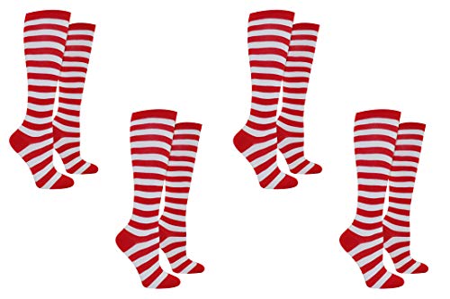 Everything Legwear Rugby Socks Women - Striped Knee High Sport Novelty Fits Shoe Size: 4-10 Ladies