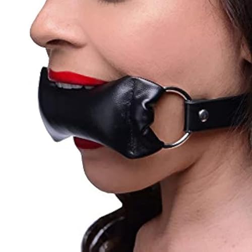 Gag Mouth Padded Pillow Mouth Gag Faux Leather Bondage Restraints Open Mouth Design for Comfort Adult BDSM Bite Gag for Intimate Play