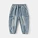 Boys Denim Jogger Pants Kids Toddler Elastic Waist Pull On Jean Cargo Pants with Pockets Fashion Baby (Blue, 5-6 Years)