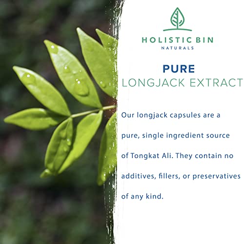 Holistic Bin Indonesian Tongkat Ali Capsules 1000Mg Per Serving | Wild Harvested Eurycoma Longifolia Roots From Sumatra | No Fillers - 100% Pure Tongkat Ali For Men And Women (30 Day Supply) #TOP2