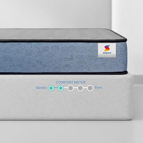 Image of Sleepwell Ortho Genius Grid Mattress | Single Size 72x35x5 Inch | Stable Orthopedic Grid Support Without Wobbling | Anti-Mite Anti-Microbial | Cool Yarn Fabric | Medium Soft | 10 Years Warranty