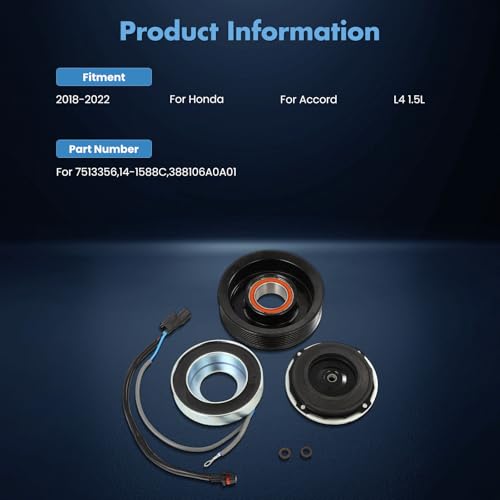 Image of ECCPP A /C Compressor Clutch 2018-2022 Fit for Honda Accord 1.5L AC Clutch