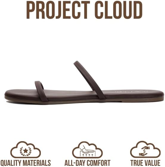 Project Cloud Summer Sandals for Women 2026 - Memory Foam Insole and Eco-Crafted Leather Beach Flip Flops for Women - Non Slip and Lightweight Double Strap Womens Sandals (Transition) - Image 3