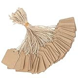 500Pcs Price Tags with String Attached,Kraft Blank Labeling Tags,Price Labels Display Tags with String,Marking Strung Tags Writable Tags,Display Label for Product Jewelry Clothing Tags(35 x 45 mm)