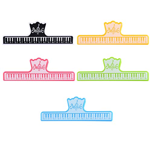 Bluecell 5pcs Plastic Music Book Clips Music Page Holder for Sheet Music Stands - Perfect for Kids, Adults, Music/Piano Players Musicians