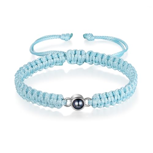 Glimmerday Pulsera Personalizada con Foto de Pareja, Proyección de Imagen Incorporada, Pulsera Personalizada para San Valentín Aniversario Regalo Conmemorativo para Mujer/Hombre