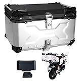 【選ばれる、理由がある。安心の日本企業。】【 100L 】 ONE STEP リアボックス トップケース パニアケース 大容量 アルミ製 取付ベース付属 フルフェイス対応 バイクボックス (SILVER 100L)