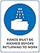 Brady 22278KLS, Wash Hands Before Returning to Work Label (Pack of 3 pcs)