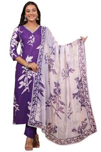 Image of ANNI DESIGNER Women Cotton Blend Kurta Pant With Dupatta