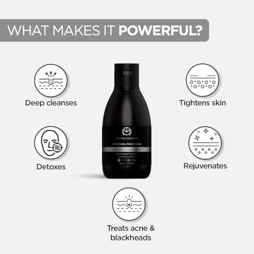 The Man Company Activated Charcoal Face Wash for Men - 100ml | Exfoliating & Brightening Cleanser | Enriched with Ylang Ylang & Argan Essential Oils | Anti Pollution, Acne Oil... - Image 3