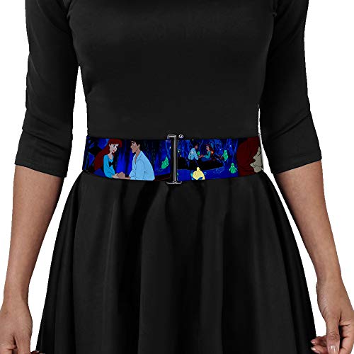 Buckle-Down Disney Belt, Cinch Belt The Little Mermaid Ariel Eric Boat Scenes, 3.0 Inch Wide, Adjustable3