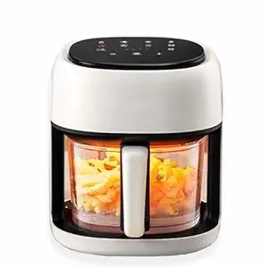 PLUMAZE 6L Digital Touchscreen Glass Air Fryer: Oil-Free Cooking with Perspective Window and Automatic Oven Function - Healthy and Convenient Cooking Solution