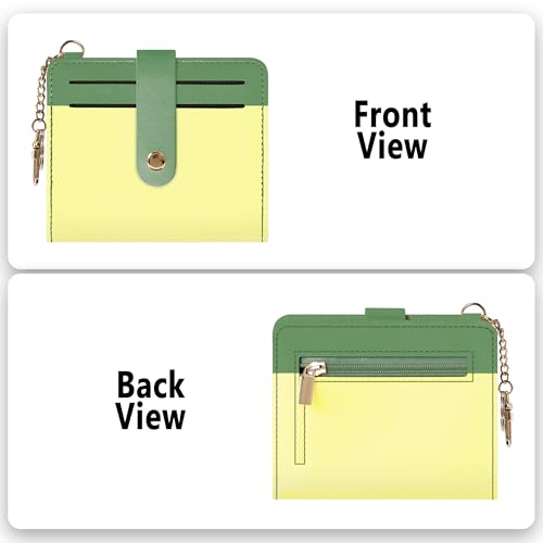 Image of Airkit Small Wallet Women RFID, PU Leather Card Holder with Keychain | Slim Compact Zipper Coin Purse for Ladies, Travel Holiday Gifts for Mom, Cute Mini Bifold Wallets