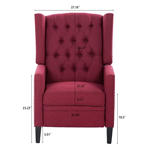 Sillón Reclinable Ajustable Rojo Vino miniatura 2