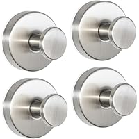 Suction Cup Hooks for Christmas Wreath - No Drill Stainless Steel Suction Cup Wreath Hanger Holder for Shower Hanging Towels/Glass Window/Door/Bathroom Mirrors (Silver, 4)