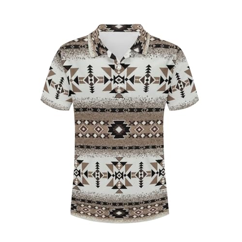 Pinupub Polo Shirt for Men Casual Regular Fit Short Sleeve Golf Shirts Summer Beach Button Up Hawaiian Outfits