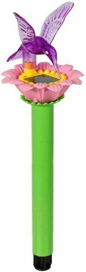 JF - Garden Collection Tropical Themed Solar Stake Lights 2- (Pink/Purple Bird Bath)