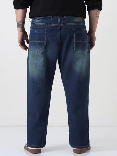 Image of Urbano Plus Men's Straight Fit Heavy Washed Jeans Stretchable