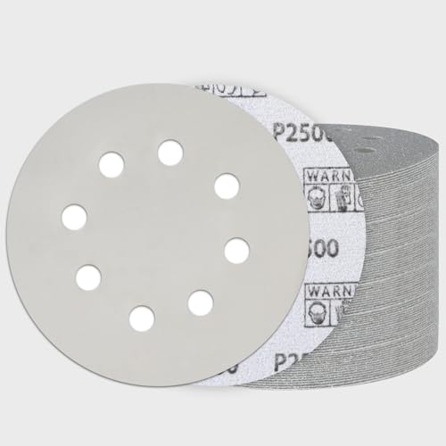 Image of 50PCS 5 Inch Sanding Discs 2500 Grit, Wet Dry Hook and Loop Sandpaper
