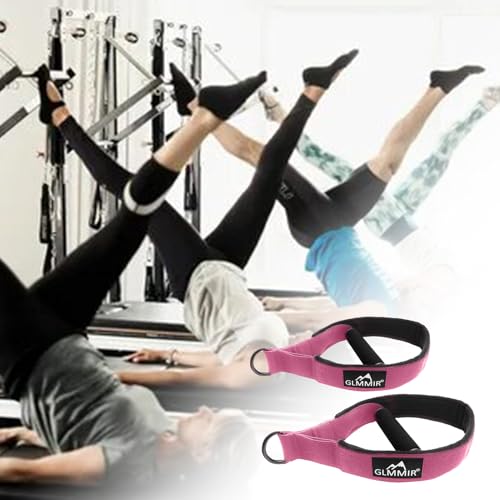 pilates double loop straps for pilates reformer fitness metal d ring straps handle pilate accessories yoga wristbands exercise straps for gym home workout 2pcs