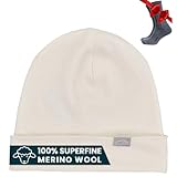 Merino.tech 100% Merino Mütze – Unisex Beanie aus Merinowolle – Warm, Weich & Atmungsaktiv für Herren und Damen (Natural Merinos, Small-Medium)