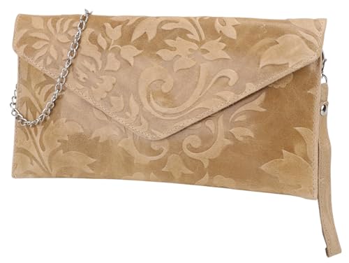 Sac de soirée SH Leder Palma G299, pochette bandoulière spacieuse en cuir véritable