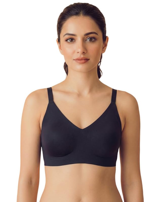Image of Tweens Cotton Non-Padded Bonded Bra for Women | Full Coverage Wire-Free Bra | Hidden Concealer | Seamless No-Dig Comfort | Breathable Cotton | Elastic-Free Bottom Band & Side Wings | Pack of 1|