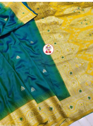 Generic yellow kanjivaram silk saree – image 4