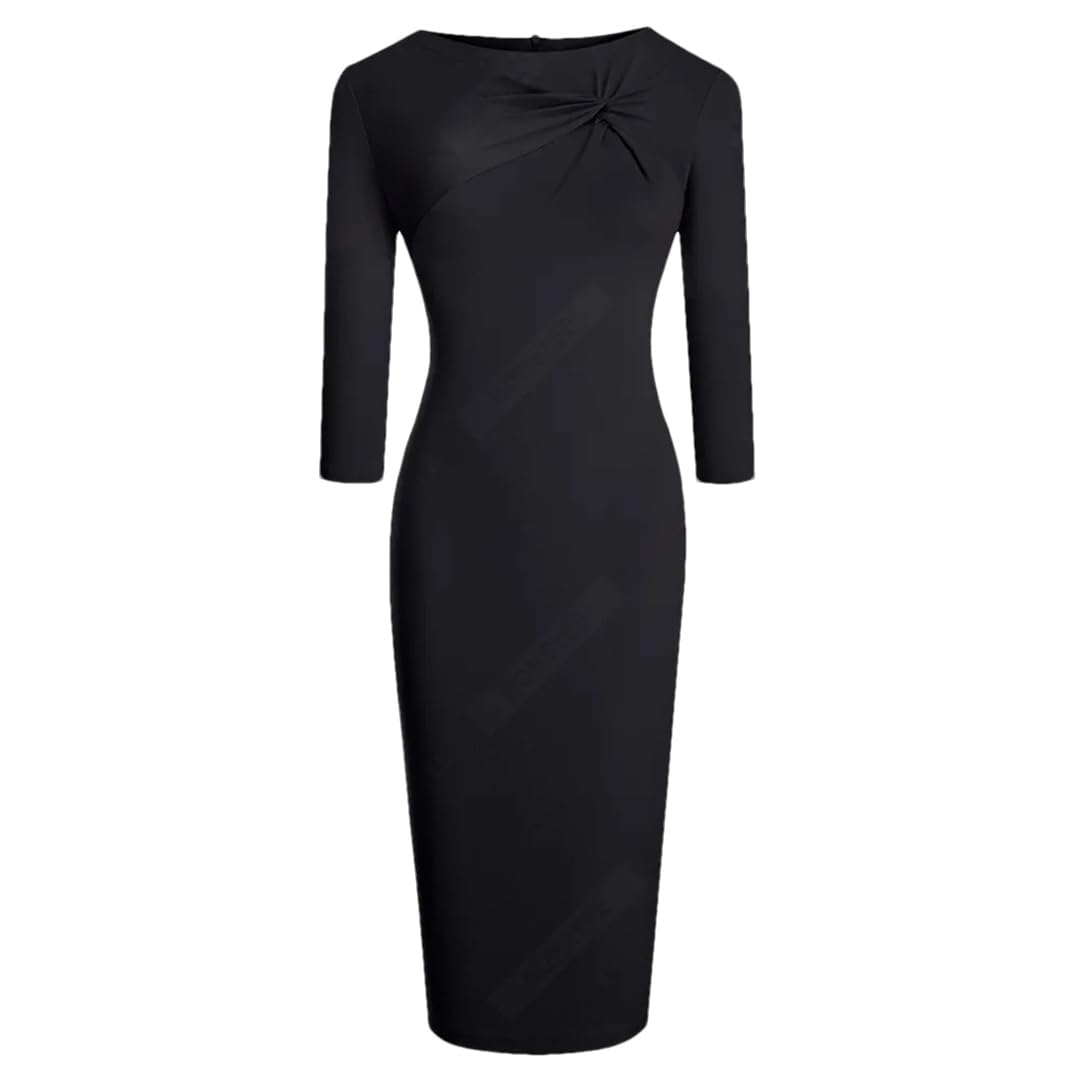 Vestido Ajustado De Oficina De Negocios Formal Elegante con Vestidos De Color Sólido con Clase para Mujer