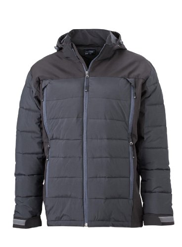 jn1050 Veste matelassée veste hybride extérieur Veste d'hiver avec capuche Noir noir S