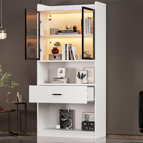 ECLIVON Vitrina de Cristal Armario de Vitrina