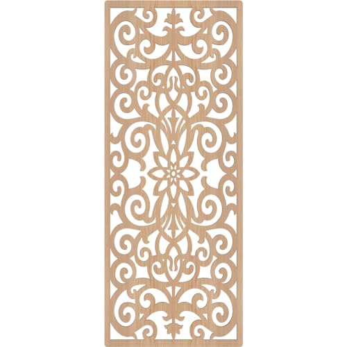Image of Buel Decorative Pierced Fretwork Wood Wall Panels, 15 3 /8 inchW x 39 3 /8 inchH x 1 /4 inchT, Hickory