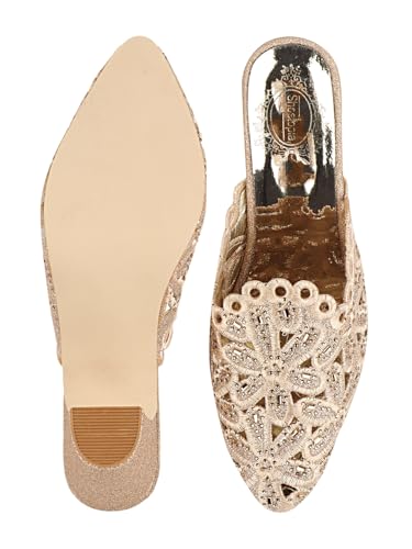 Image of Shoetopia Women's & Girl's Party Ethnic Block Heels Mules Sandals Design, Comfortable Casual & Party Footwear