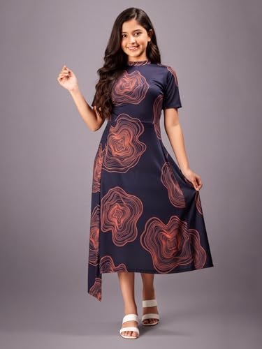 Image of HELLCAT Purple Dress for Girls for 11-16 Years | Stylish Long Dress for Girls Dress for Girls