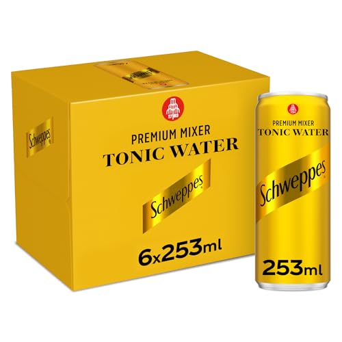 Schweppes Tonic Water Pack of 6 x 253ml Premium Carbonated Tonic Water Your Favorite Meal Companion Sparkling Water Tradition Since 1783