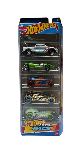 Image of Hot Wheels Car 2024 Let's Race Pack of 5 (2 Tuff, Twin Mill, Rip Rod, Rocketfire, Skull Crusher) Multi - Color
